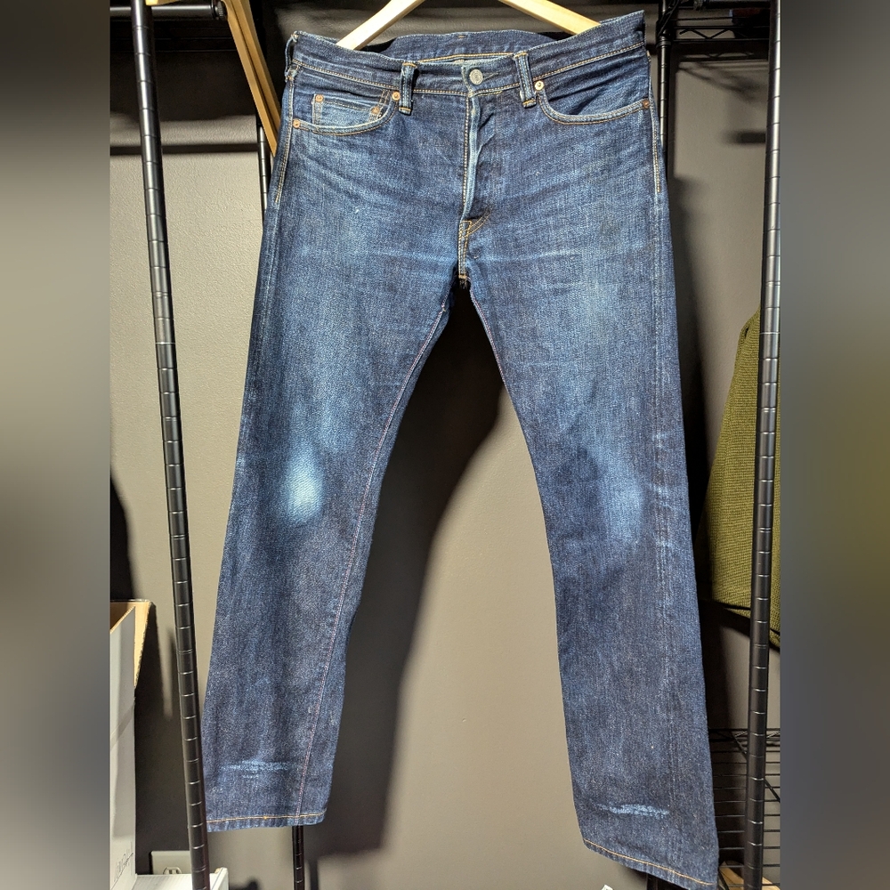 Momotaro Men's Slim Jeans - Dark Blue Indigo